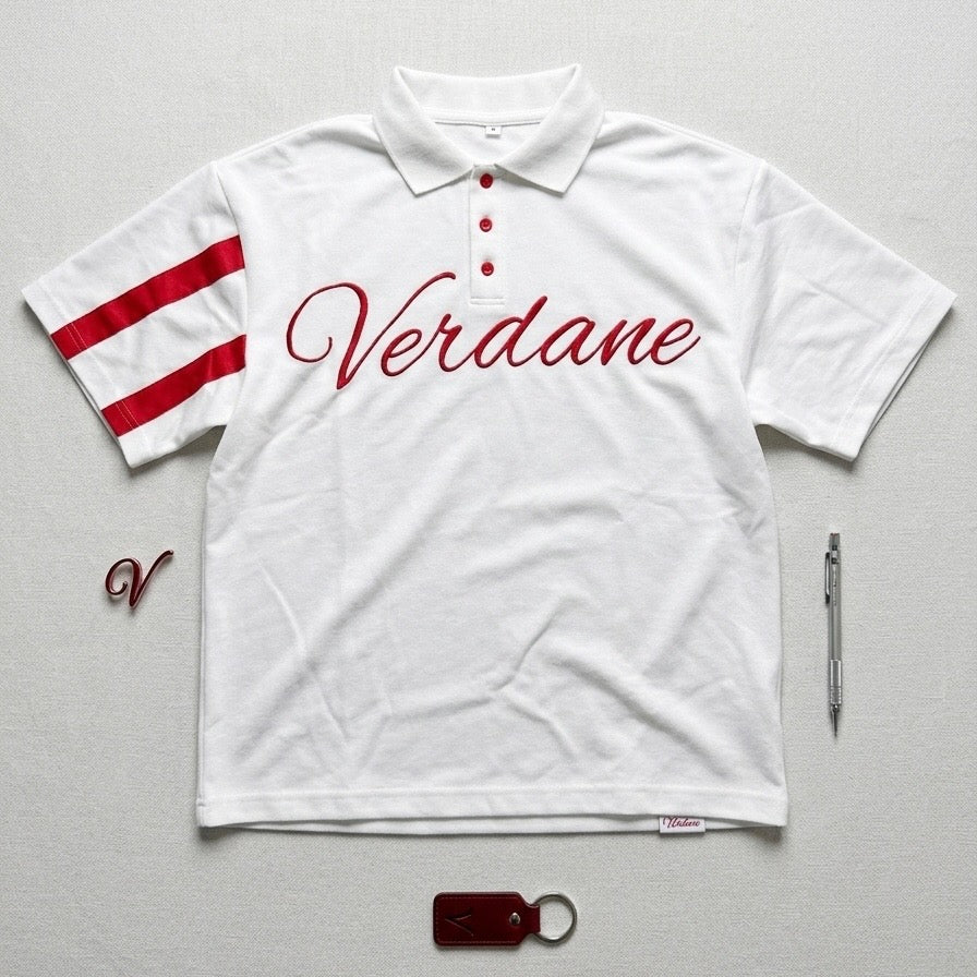 “Verdane” Original White and Red Polo